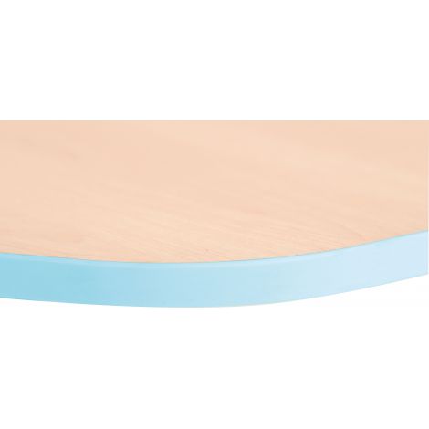 Blat de masa artar hexagonal Quadro cu cant albastru deschis - poza 3