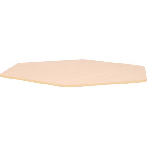 Blat de masa artar hexagonal Quadro cu cant bej