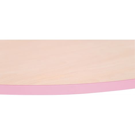 Blat de masa artar rotund Quadro cu cant rosu - poza 4