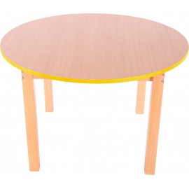 Blat masa - Rotund - Cant Colorat - Galben
