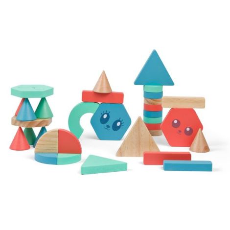 Blocuri de constructie din lemn, 36 de piese, BS Toys - poza 1