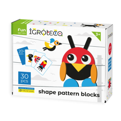 Blocuri geometrice din lemn, 30 piese - poza 1