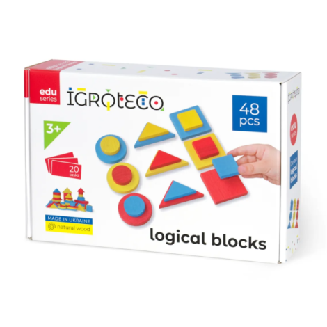 Blocuri logice din lemn, 48 piese - poza 1