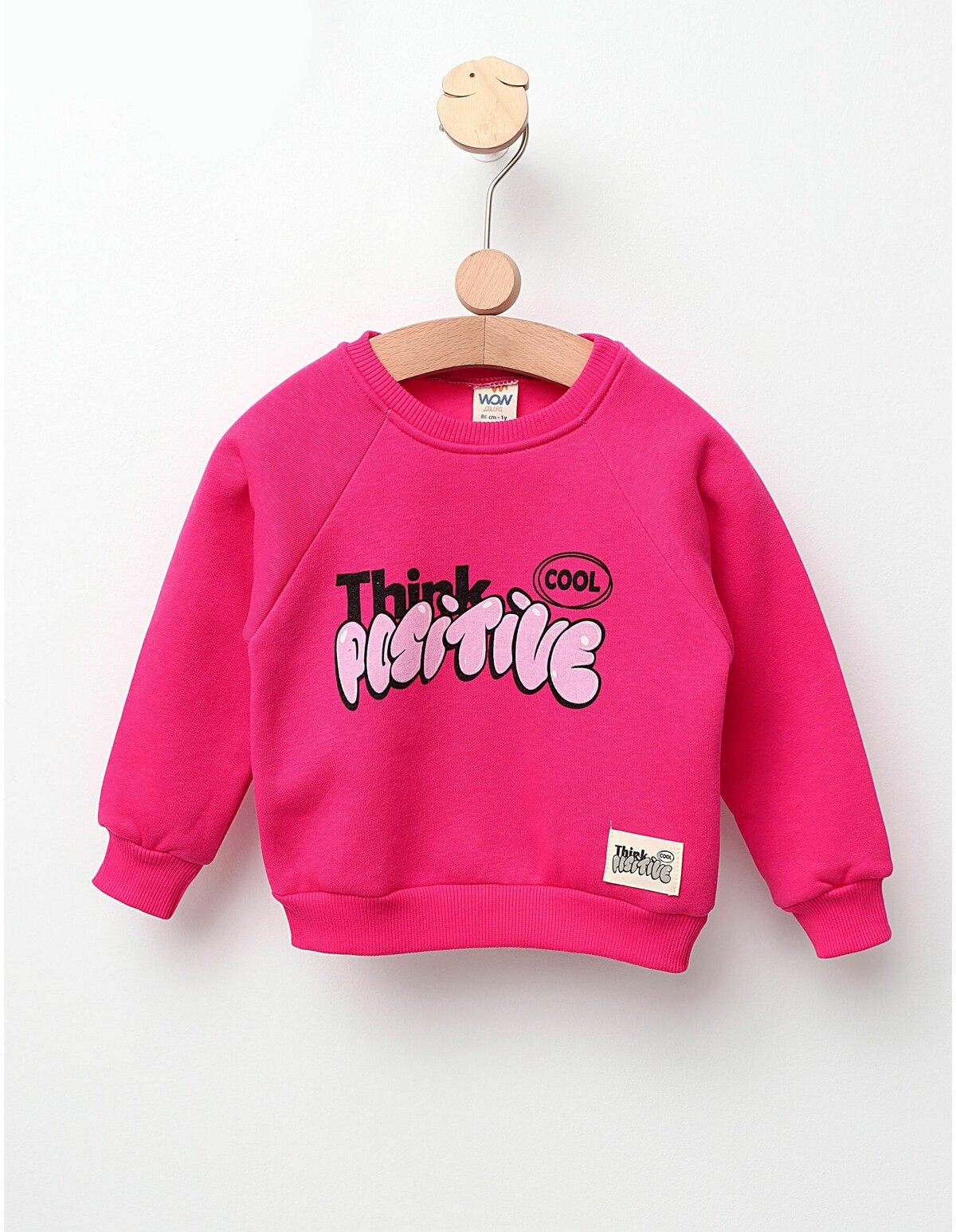 Bluza vatuita Think Positive model ciclam