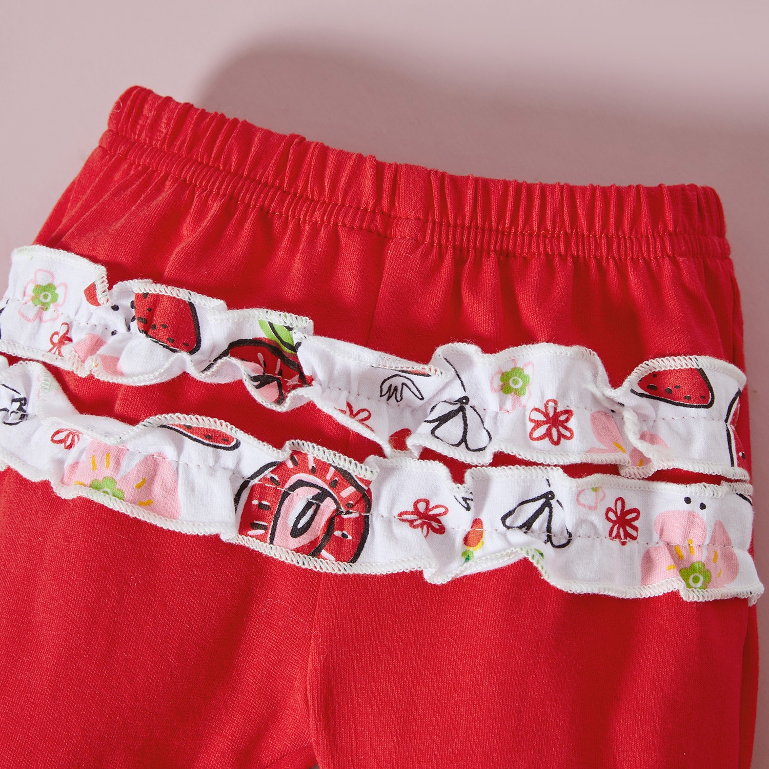 Body Fetite Cu Pantaloni Rosii Capsuni - 9-12 luni - poza 3