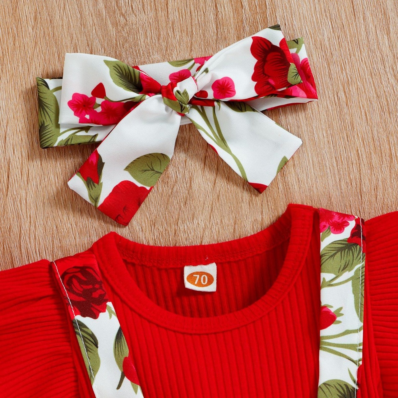 Body Rosu Fetite Imprimeu Floral Erica - 9-12 luni - poza 4