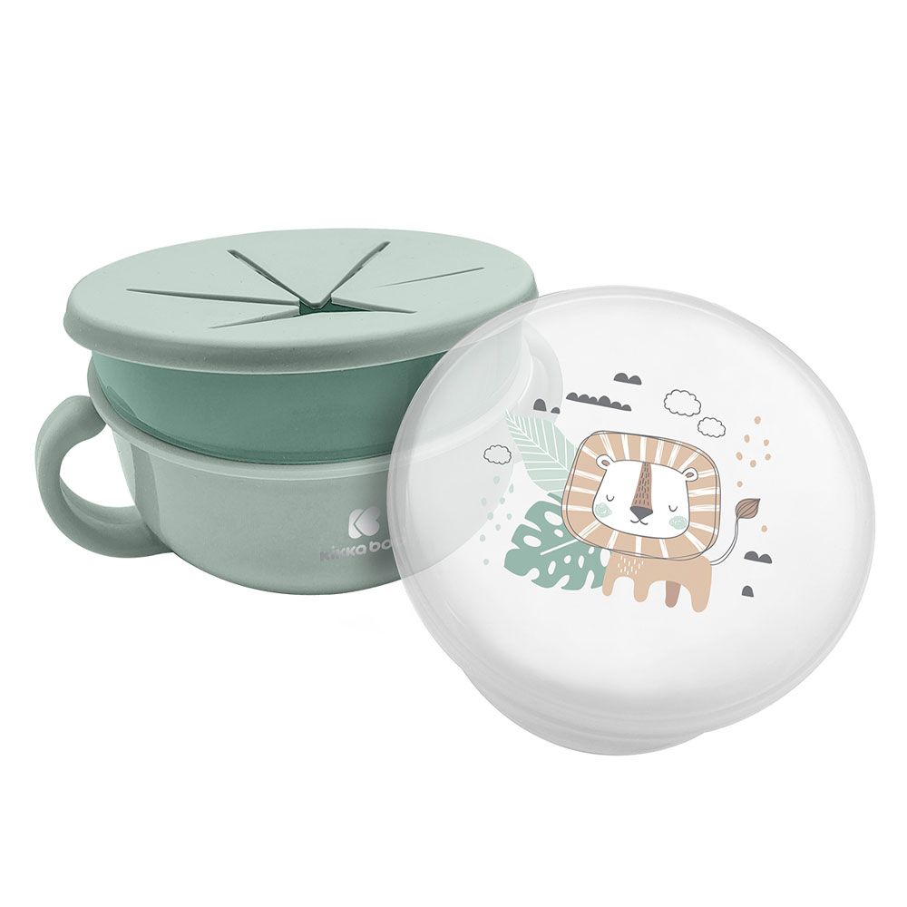 Bol cu capac si protectie silicon 380 ml Savana Verde menta - poza 1