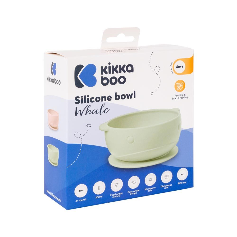 Bol din silicon 300 ml Kikka Boo Whale Verde Menta - poza 4