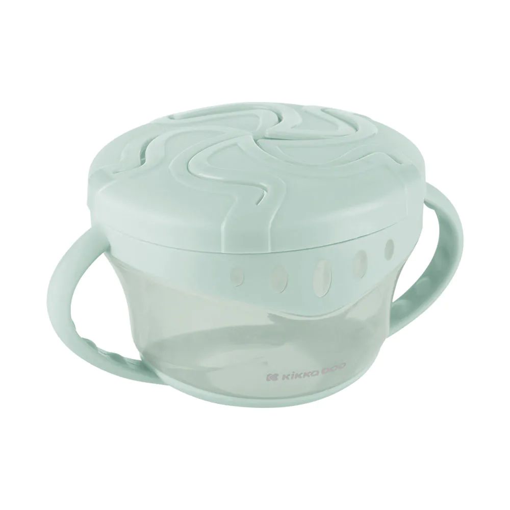 Bol pentru alimente cu manere si baza antiderapanta Kikka Boo Snack Me Up 300 ml Verde Menta - poza 1