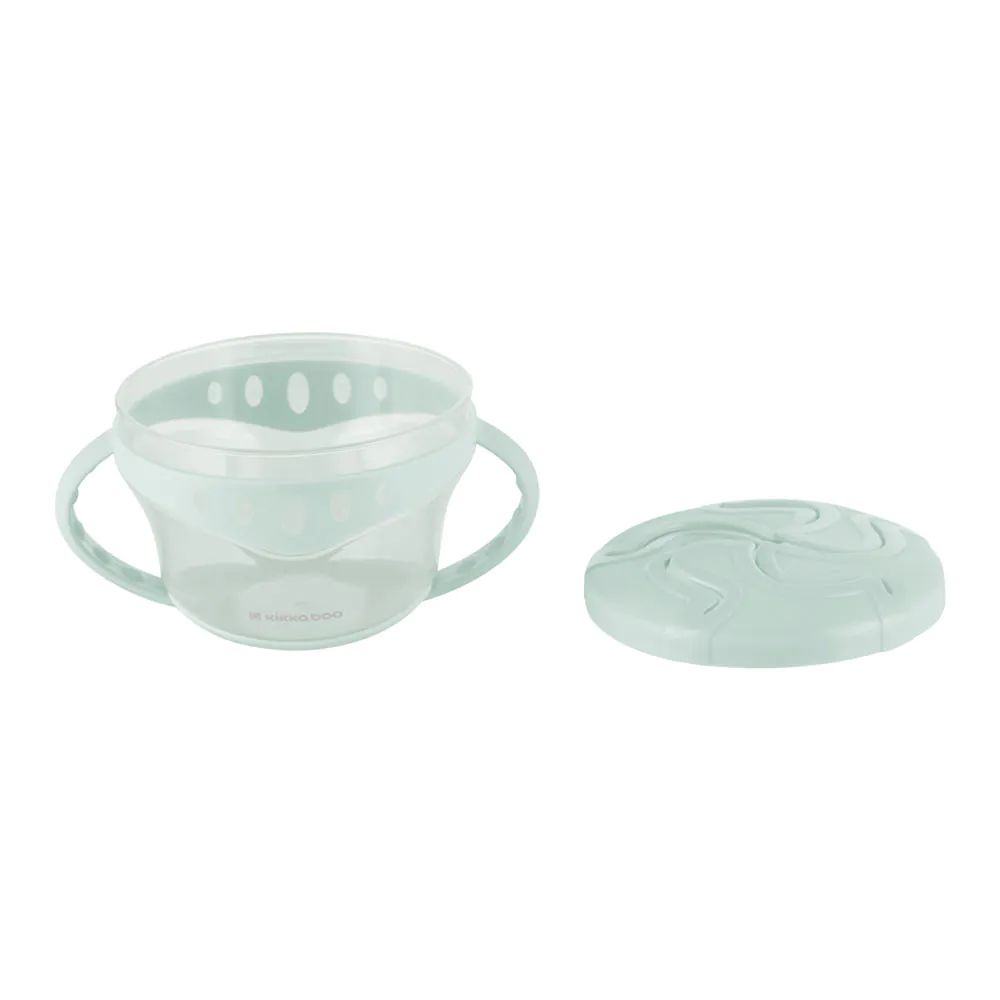 Bol pentru alimente cu manere si baza antiderapanta Kikka Boo Snack Me Up 300 ml Verde Menta - poza 3