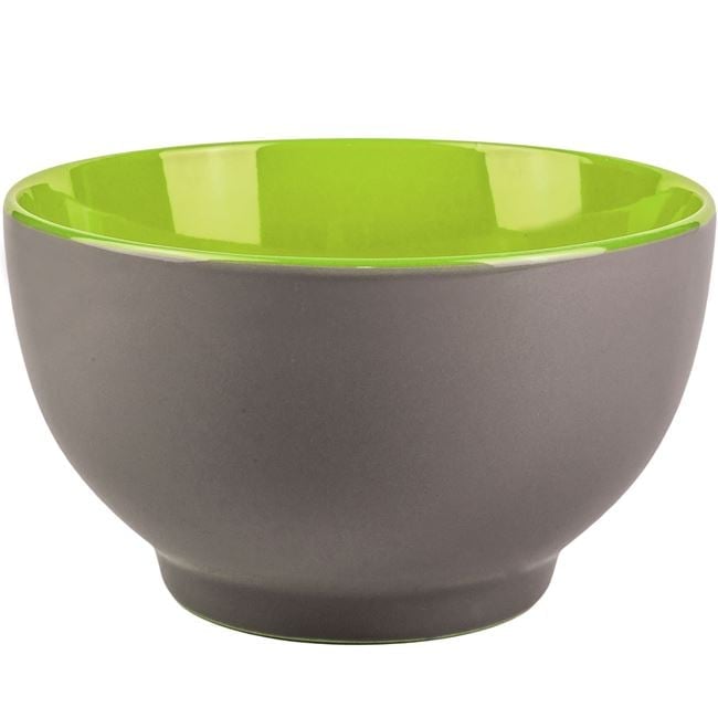 Bol pentru servire cu interior verde,ceramica,gri,600 ml