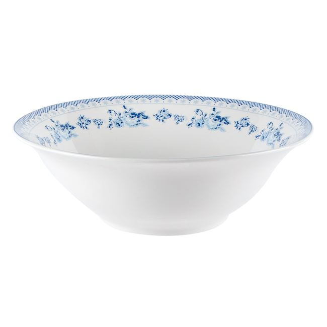Bol pentru servire,imprimeu trandafir,albastru,portelan,1650 ml