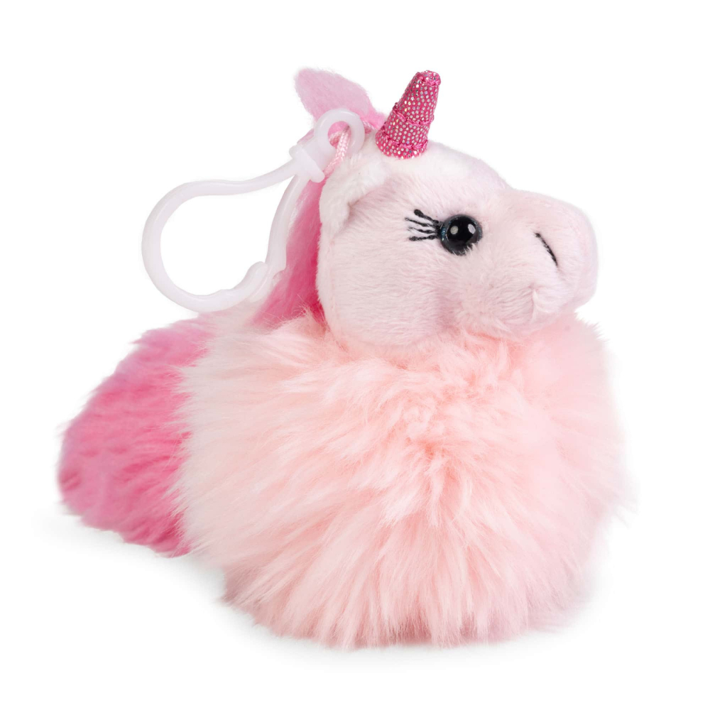 Breloc pufos Unicorni 11 cm , diverse culori