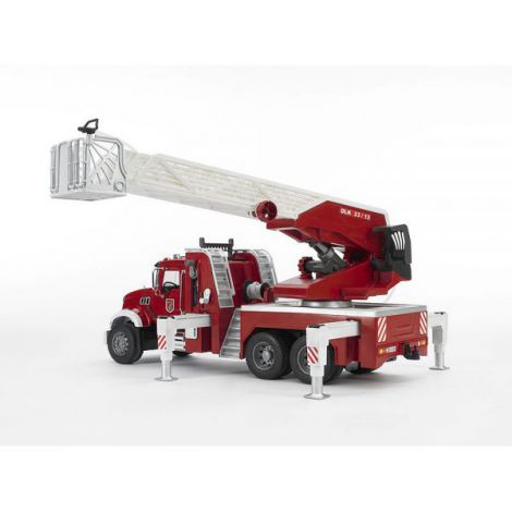 BRUDER - CAMION DE POMPIERI MACK GRANITE CU SCARA, POMPA DE APA SI SIRENA - poza 5