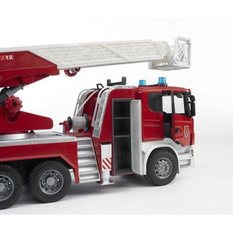 BRUDER - CAMION DE POMPIERI SCANIA R-SERIES CU SCARA, POMPA DE APA SI SIRENA - poza 3