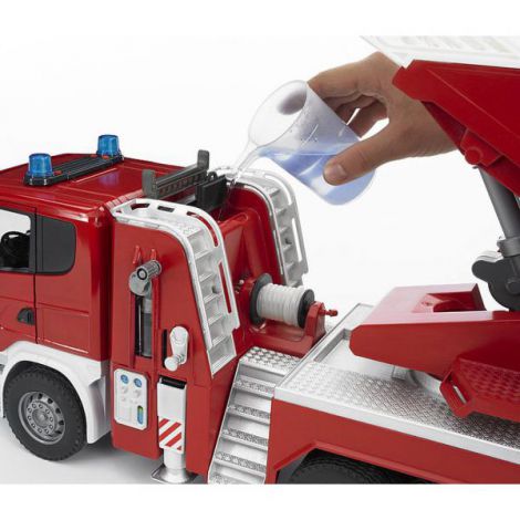 BRUDER - CAMION DE POMPIERI SCANIA R-SERIES CU SCARA, POMPA DE APA SI SIRENA - poza 5