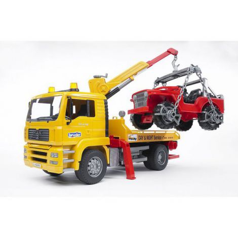 BRUDER - CAMION DE TRACTARE MAN TGA SI VEHICUL DE TEREN - poza 1