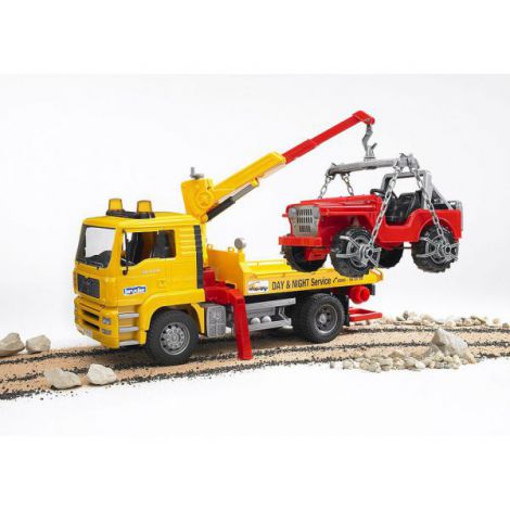 BRUDER - CAMION DE TRACTARE MAN TGA SI VEHICUL DE TEREN - poza 2