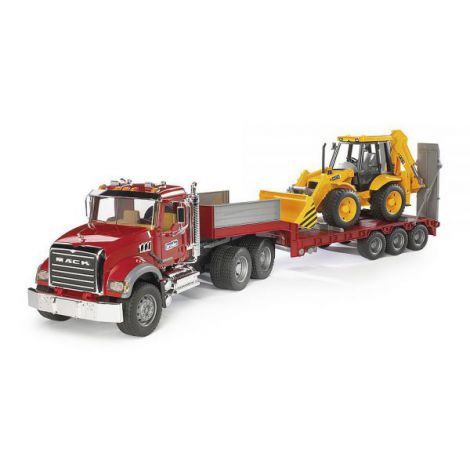 BRUDER - CAMION INCARCARE MACK GRANITE SI BULDOEXCAVATOR JCB 4CX - poza 4