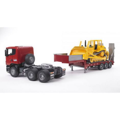 BRUDER - CAMION INCARCARE SCANIA R-SERIES SI BULDOZER CAT - poza 2