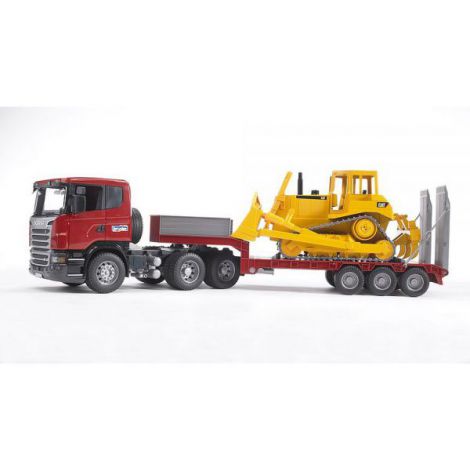BRUDER - CAMION INCARCARE SCANIA R-SERIES SI BULDOZER CAT - poza 4