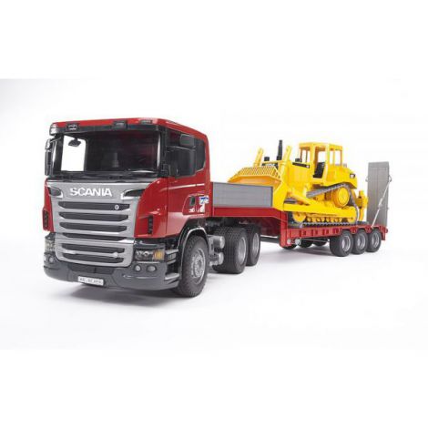 BRUDER - CAMION INCARCARE SCANIA R-SERIES SI BULDOZER CAT - poza 5