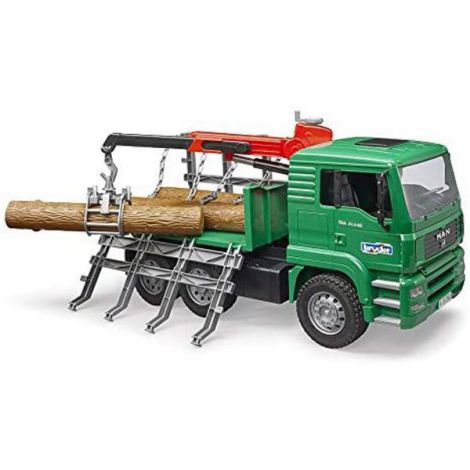 BRUDER - CAMION LEMNE MAN TGA CU MACARA DE INCARCARE SI 3 BUSTENI - poza 2