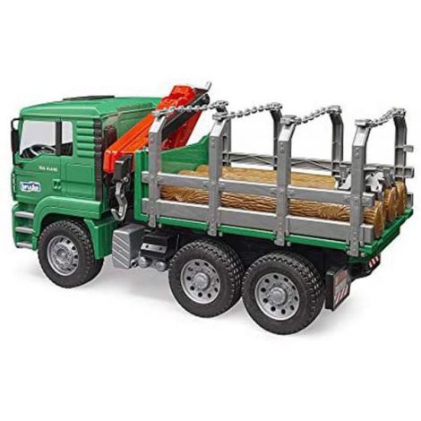 BRUDER - CAMION LEMNE MAN TGA CU MACARA DE INCARCARE SI 3 BUSTENI - poza 3