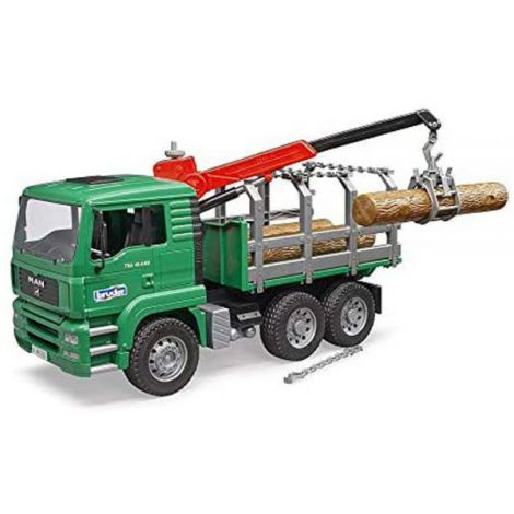 BRUDER - CAMION LEMNE MAN TGA CU MACARA DE INCARCARE SI 3 BUSTENI - poza 5