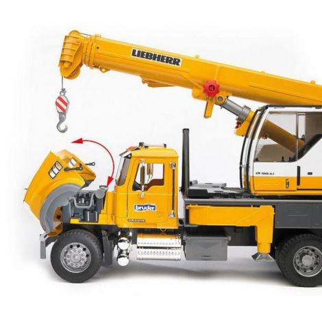 BRUDER - CAMION MACK GRANITE LIEBHERR CU MACARA - poza 2