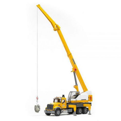 BRUDER - CAMION MACK GRANITE LIEBHERR CU MACARA - poza 3