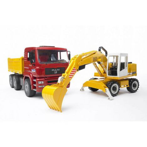 BRUDER - CAMION MAN TGA SI EXCAVATOR LIEBHERR - poza 3