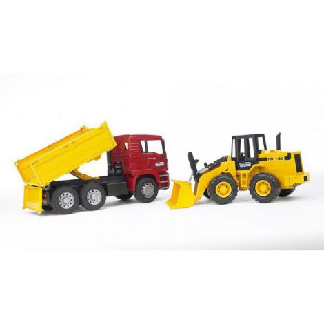 BRUDER - CAMION MAN TGA SI INCARCATOR ARTICULAT FR 130 - poza 1