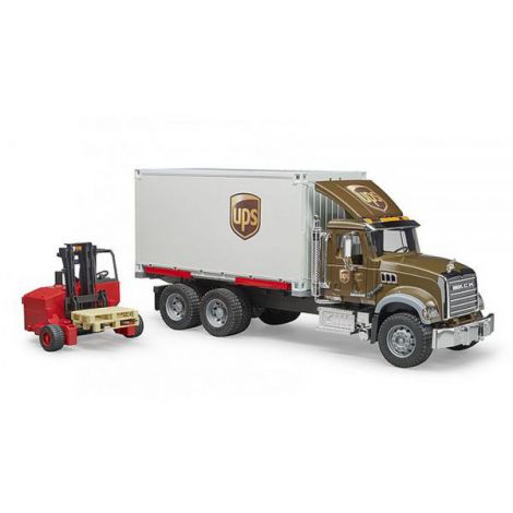 BRUDER - CAMION UPS MACK GRANITE CU STIVUITOR - poza 1