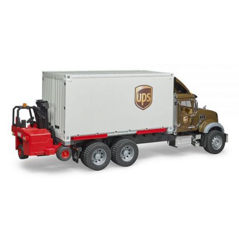 BRUDER - CAMION UPS MACK GRANITE CU STIVUITOR - poza 3