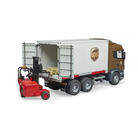 BRUDER - CAMION UPS SCANIA R-SERIES SI STIVUITOR - poza 4
