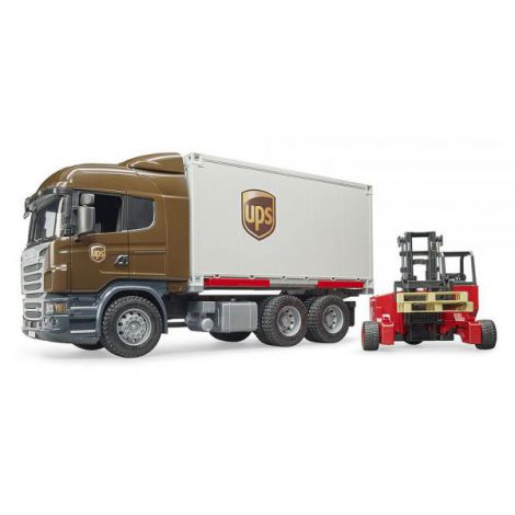 BRUDER - CAMION UPS SCANIA R-SERIES SI STIVUITOR - poza 5