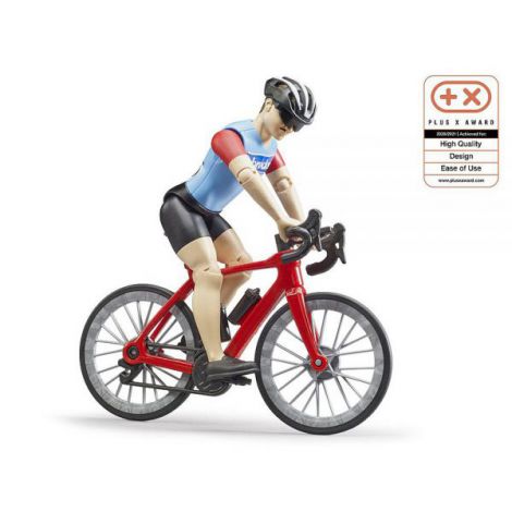 BRUDER - FIGURINA CICLIST CU BICICLETA DE CURSE - poza 2