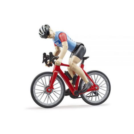 BRUDER - FIGURINA CICLIST CU BICICLETA DE CURSE - poza 3