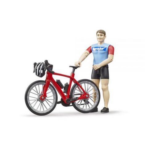 BRUDER - FIGURINA CICLIST CU BICICLETA DE CURSE - poza 4