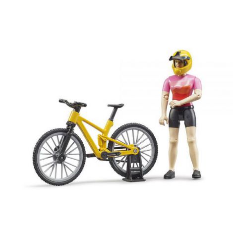 Bruder - figurina ciclista cu bicicleta de munte 63111 Bruder - poza 1