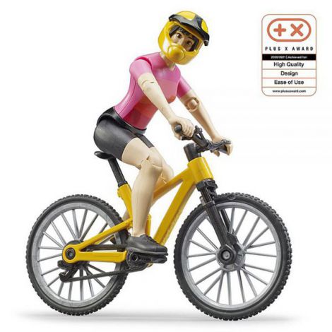 Bruder - figurina ciclista cu bicicleta de munte 63111 Bruder - poza 3