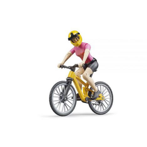 Bruder - figurina ciclista cu bicicleta de munte 63111 Bruder - poza 4