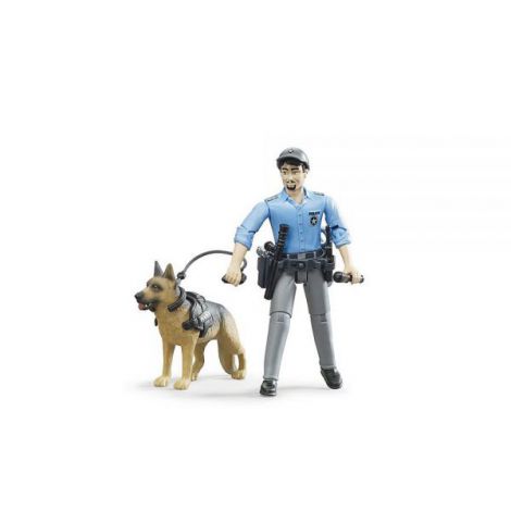 BRUDER - FIGURINA POLITIST CU CAINE - poza 1
