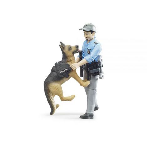 BRUDER - FIGURINA POLITIST CU CAINE - poza 2