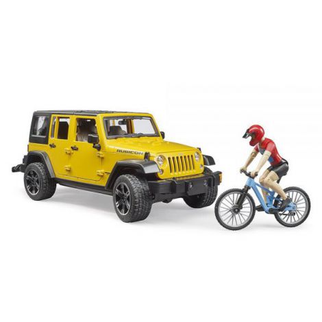 BRUDER - JEEP WRANGLER UNLIMITED RUBICON CU BICICLETA SI CICLIST - poza 3