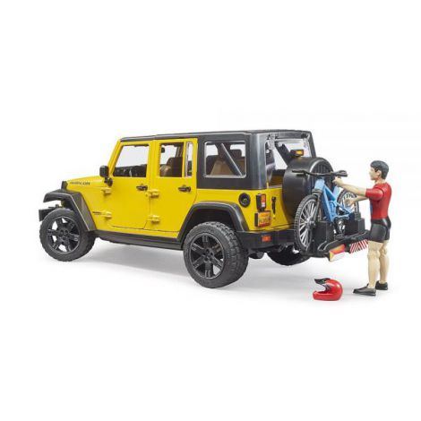 BRUDER - JEEP WRANGLER UNLIMITED RUBICON CU BICICLETA SI CICLIST - poza 5