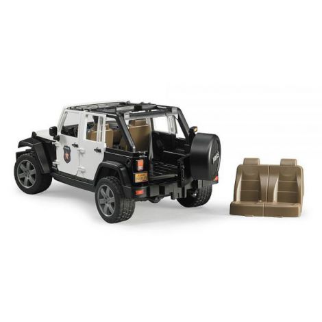 BRUDER - JEEP WRANGLER UNLIMITED RUBICON DE POLITIE CU SIRENA SI FIGURINA - poza 2