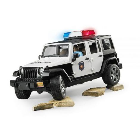 BRUDER - JEEP WRANGLER UNLIMITED RUBICON DE POLITIE CU SIRENA SI FIGURINA - poza 4