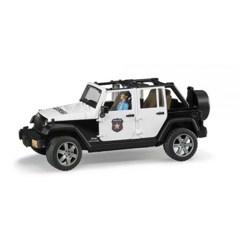 BRUDER - JEEP WRANGLER UNLIMITED RUBICON DE POLITIE CU SIRENA SI FIGURINA - poza 5